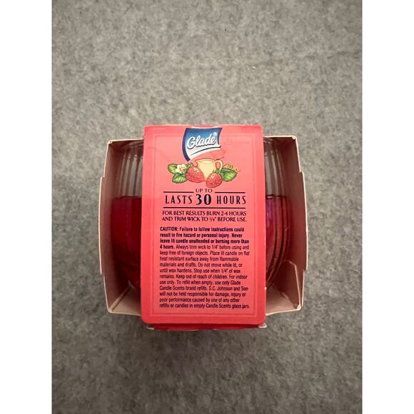 Glade‎ Candle Scents Jar Strawberries & Cream 1996 & Apple Cinnamon 1997 2Pc VTG - Picture 8 of 12
